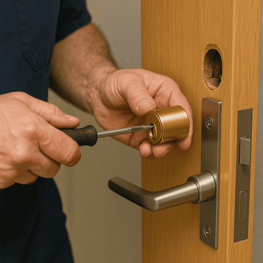 Reparación y sustitución de bombines en puertas de archivo en Zaragoza